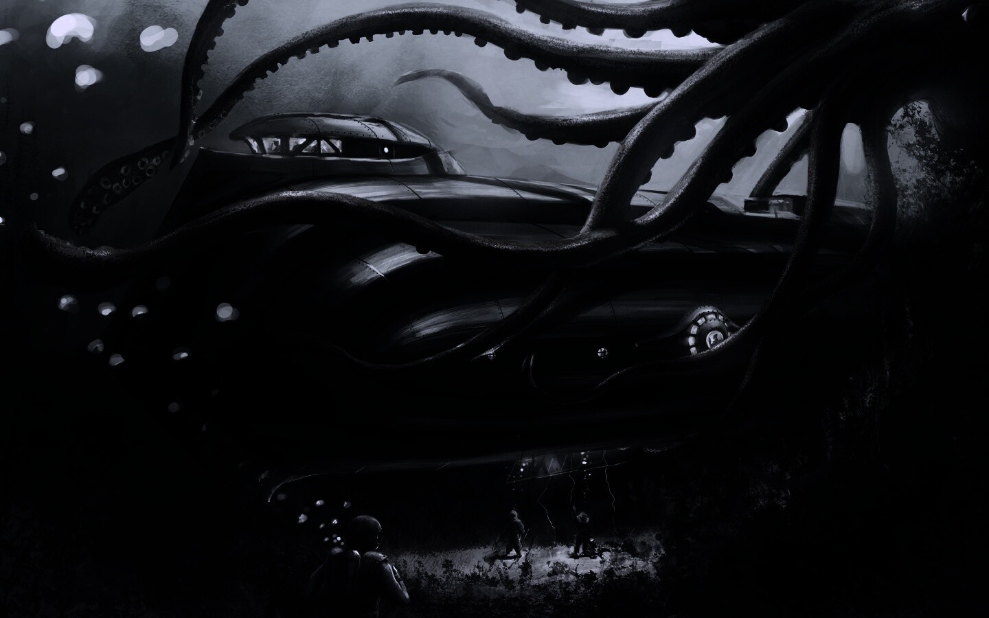 Наутилус в плену щупалец обои