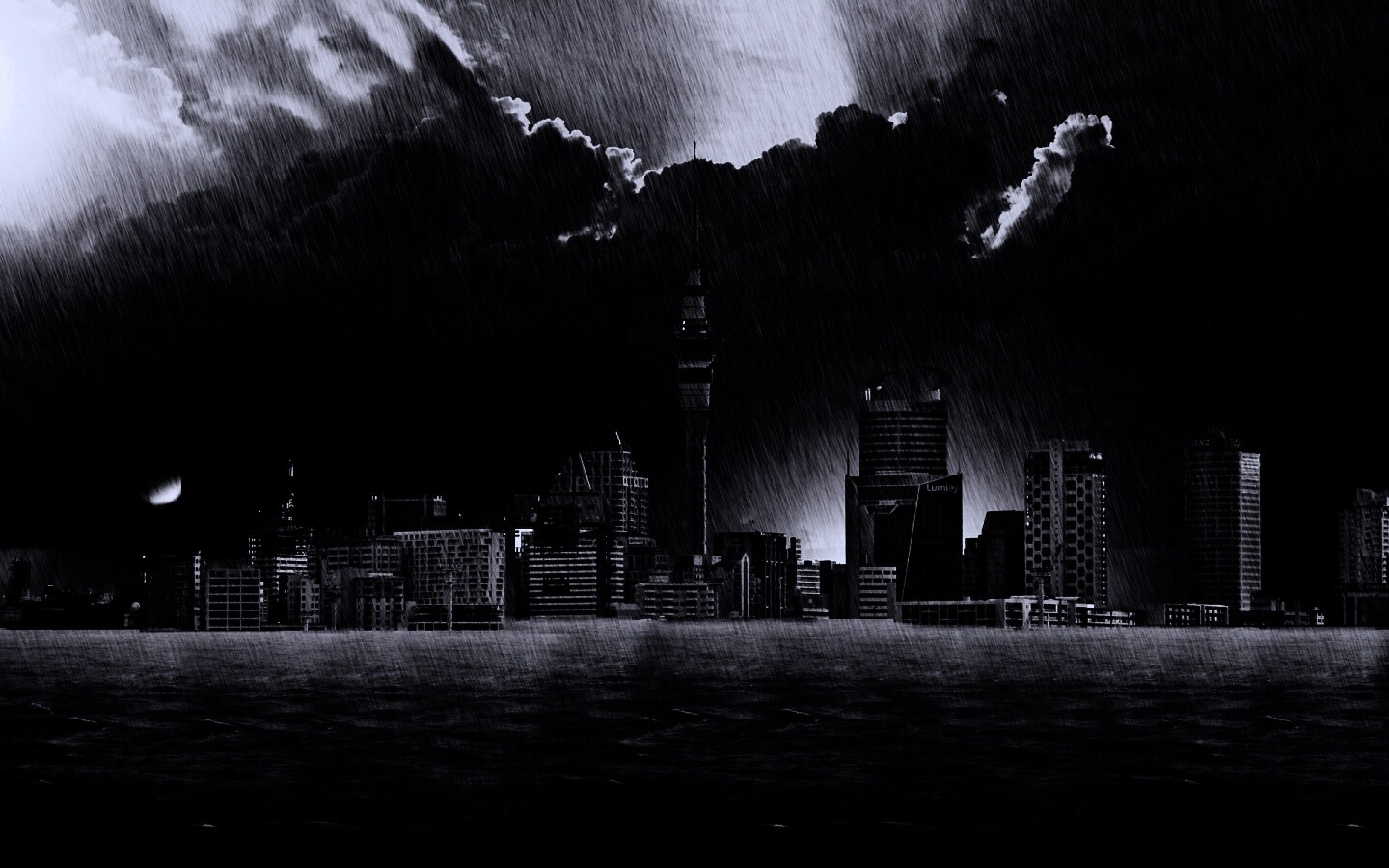 Гроза над городом обои