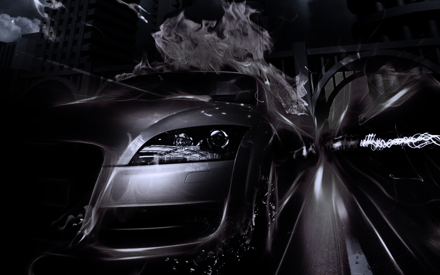 Ауди в огне обои