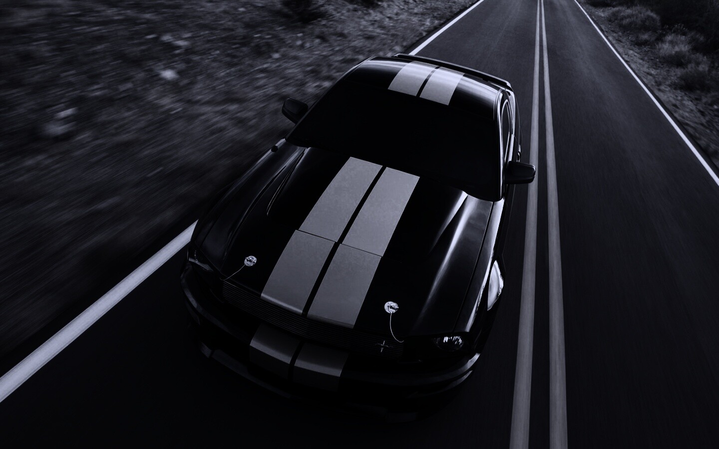 Ford Mustang  с гоночными полосками обои