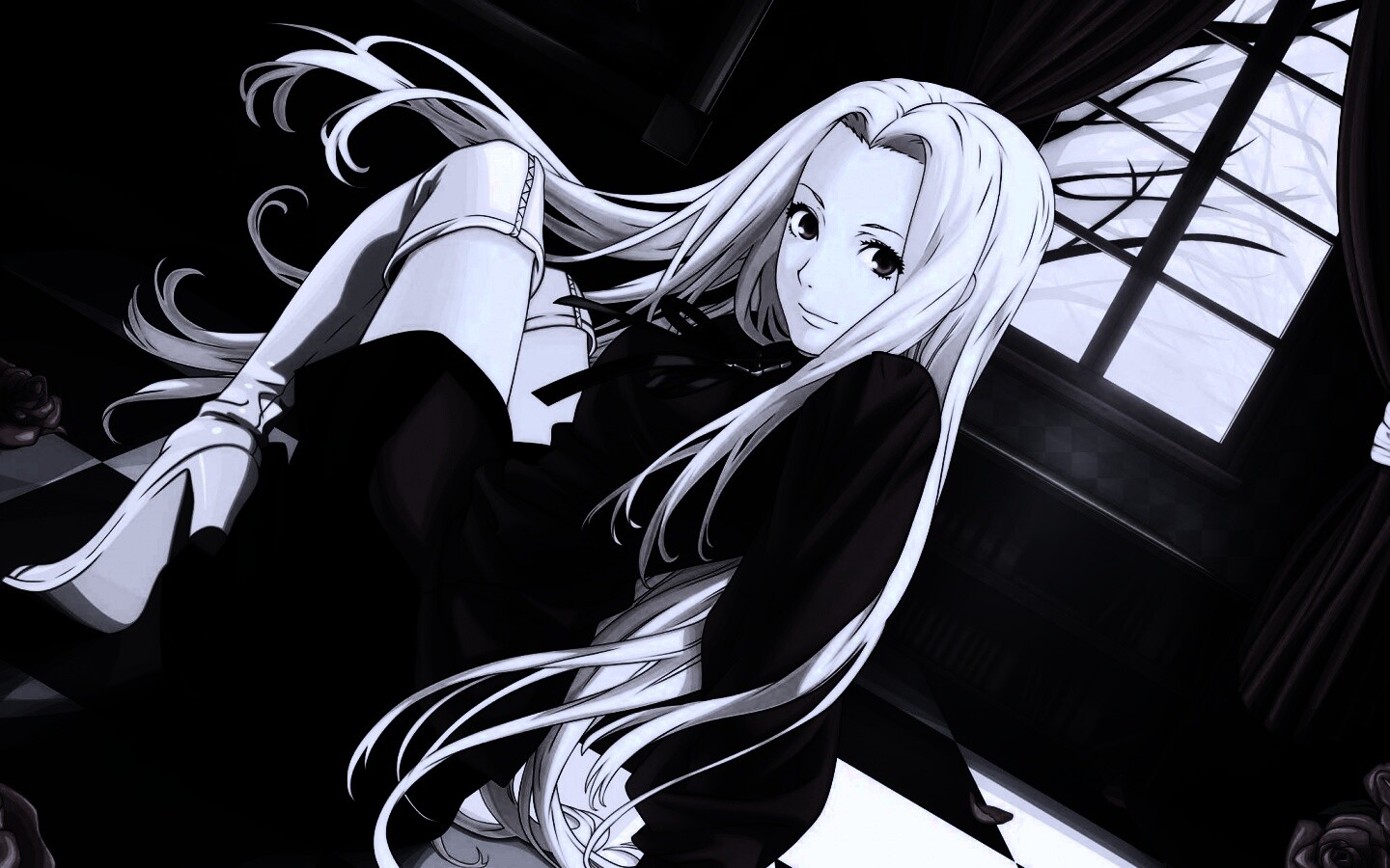 Блондинка в белых сапогах обои