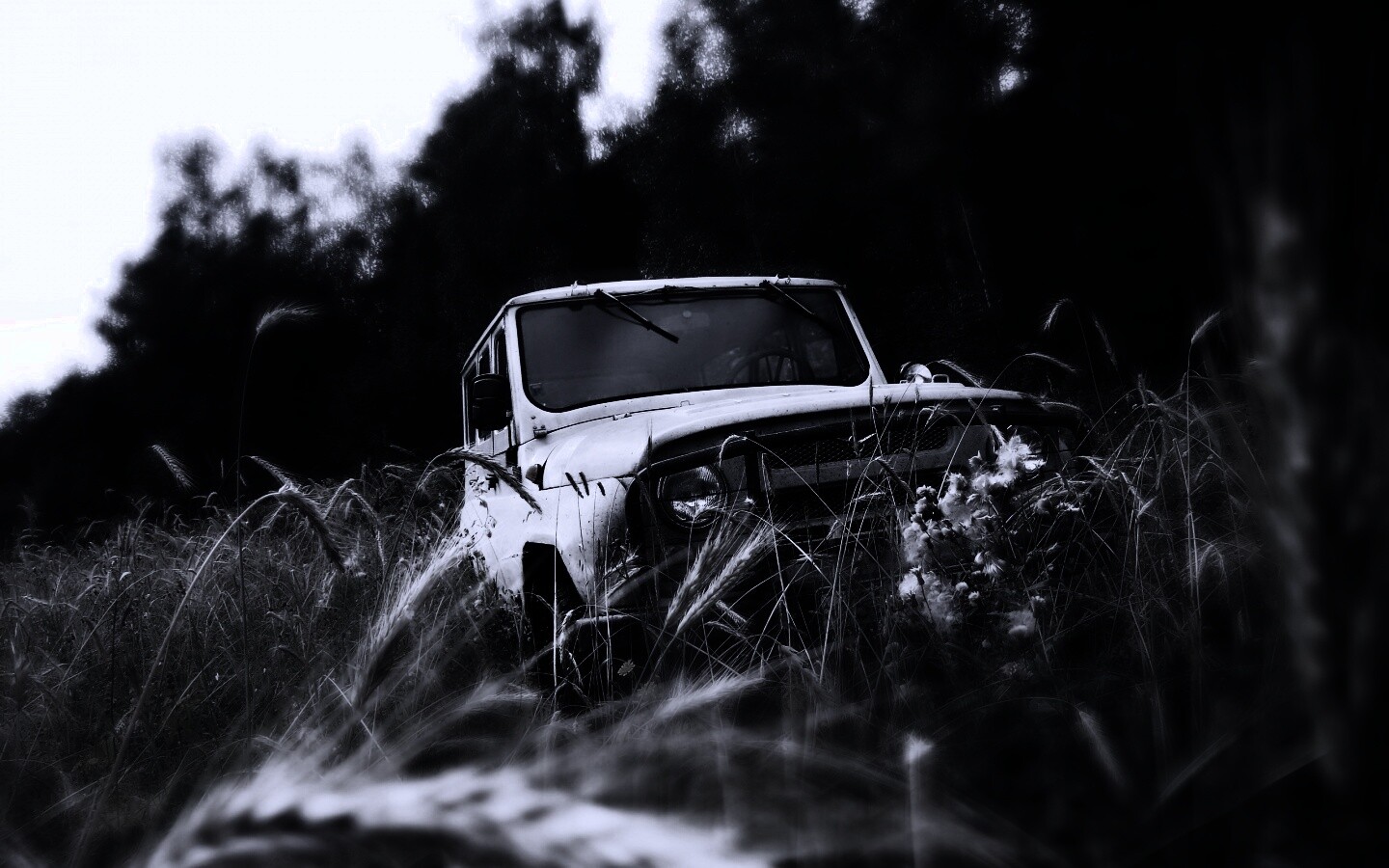 УАЗик в траве обои