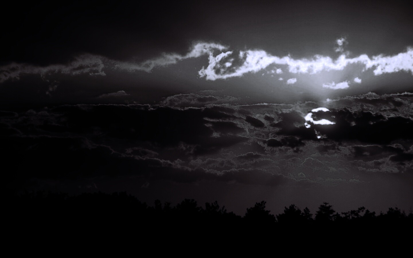 Ярко-оранжевое закатное небо обои