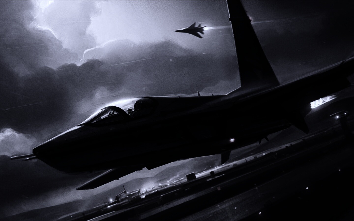 Истребитель на взлете обои