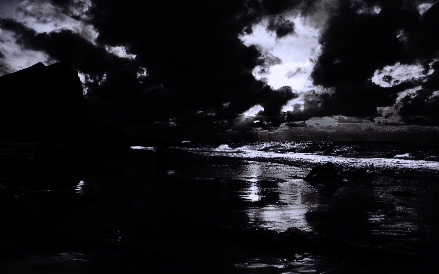 Океанский берег на закате обои