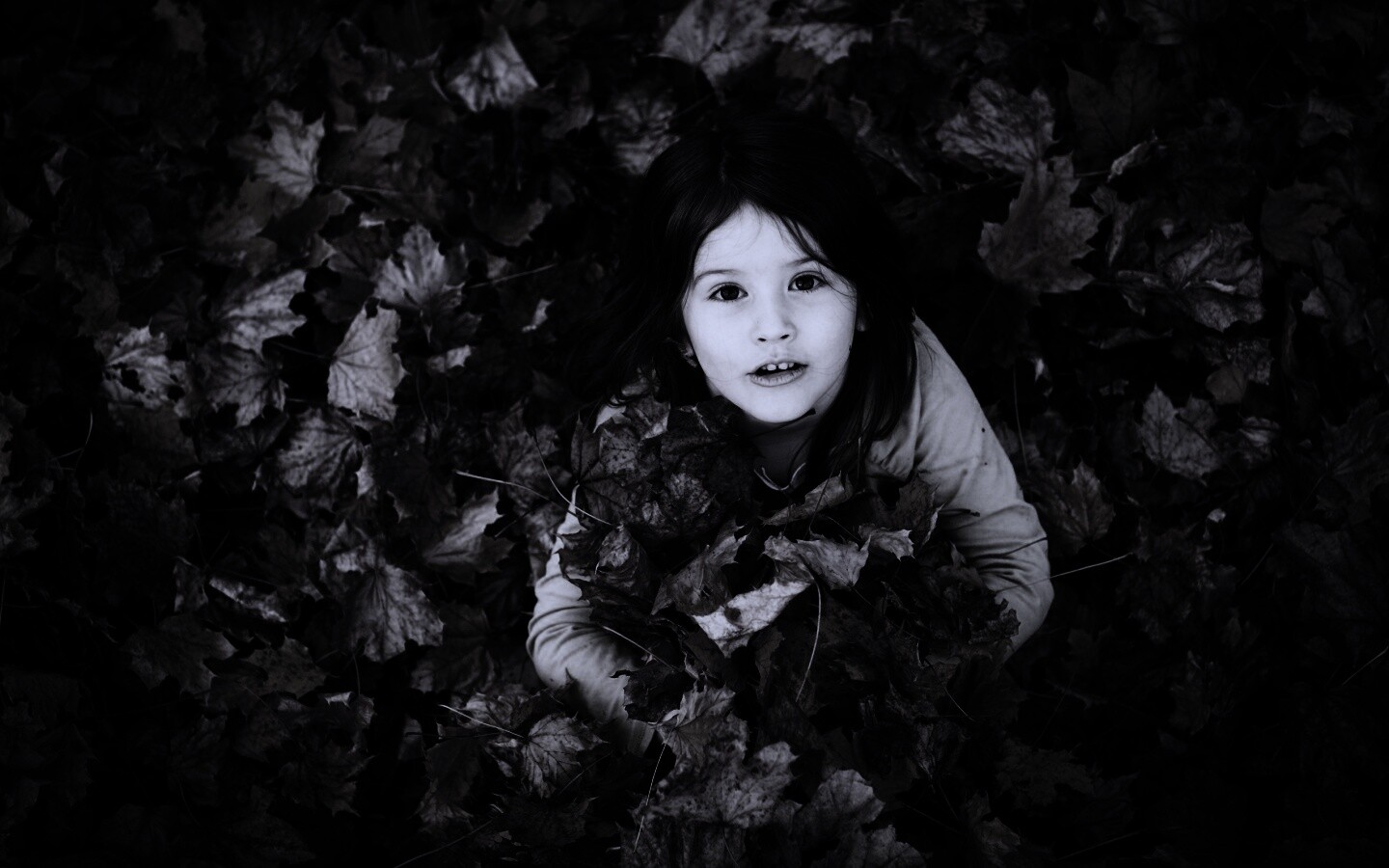 Девочка и осень обои