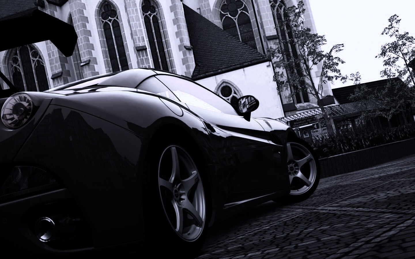 Ferrari на мостовой обои