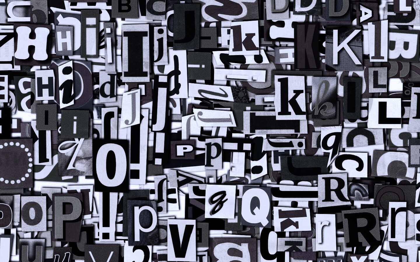 Буквы вырезанные из журналов обои