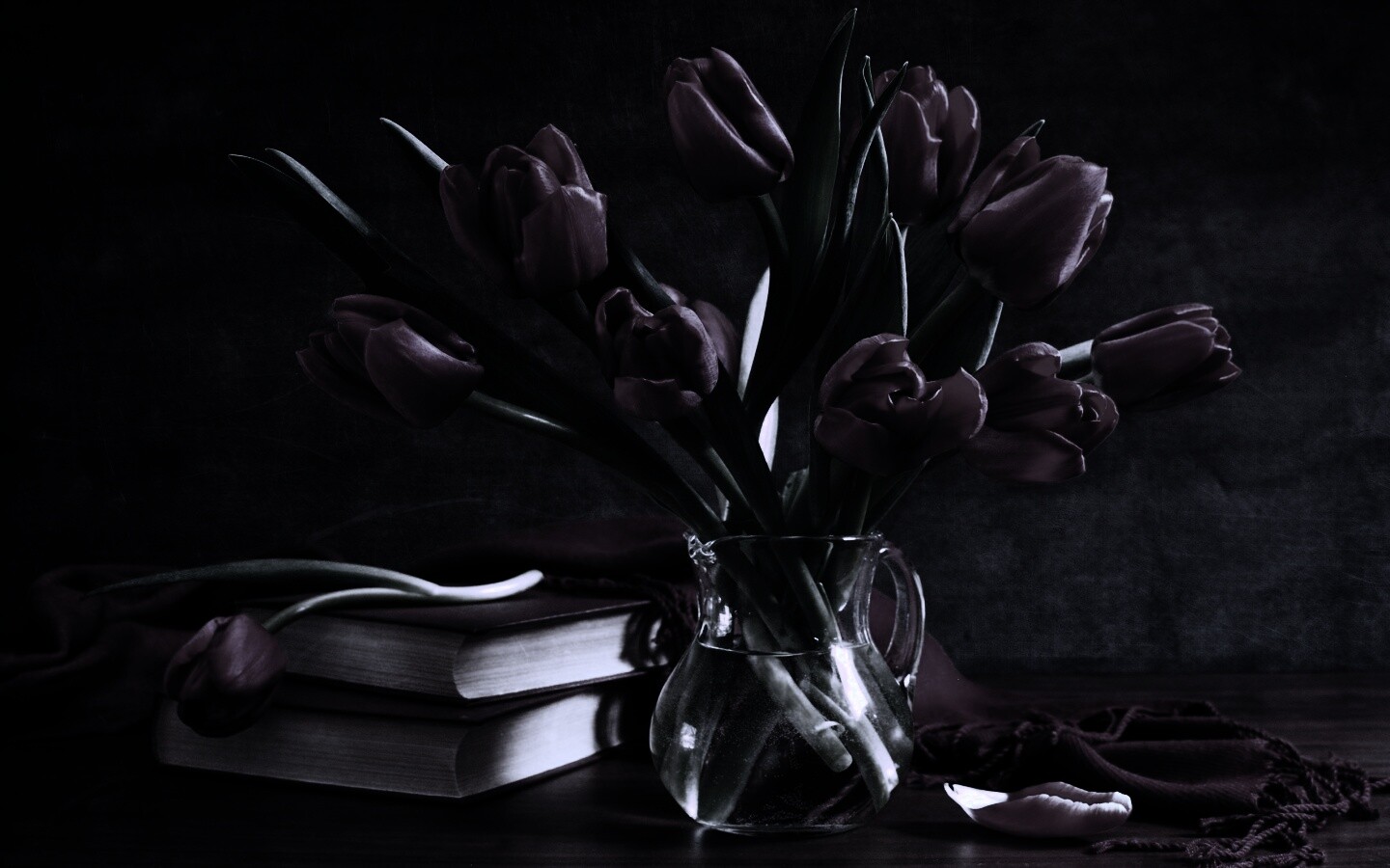 Букет красных тюльпанов обои