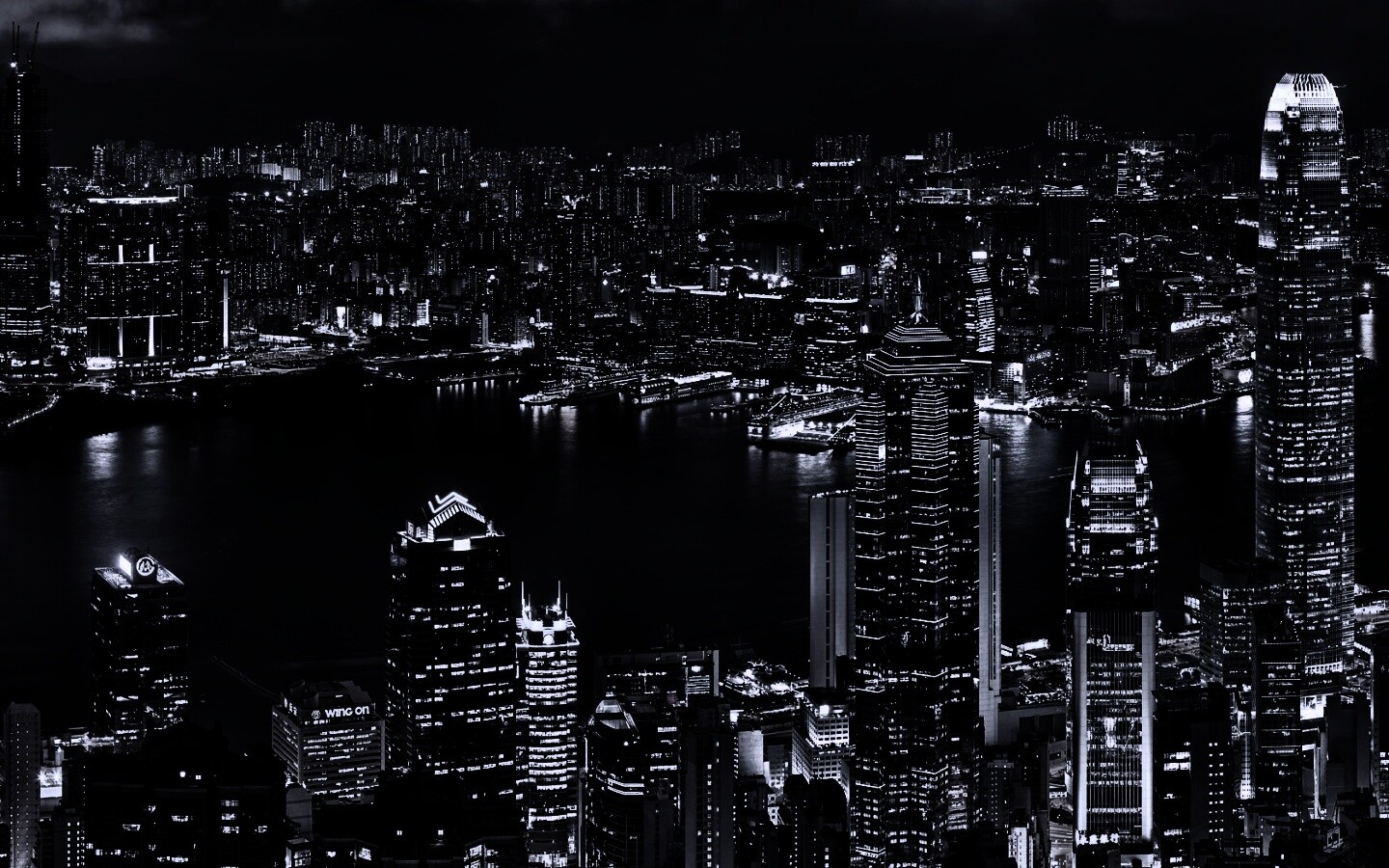 Небоскребы ночью обои