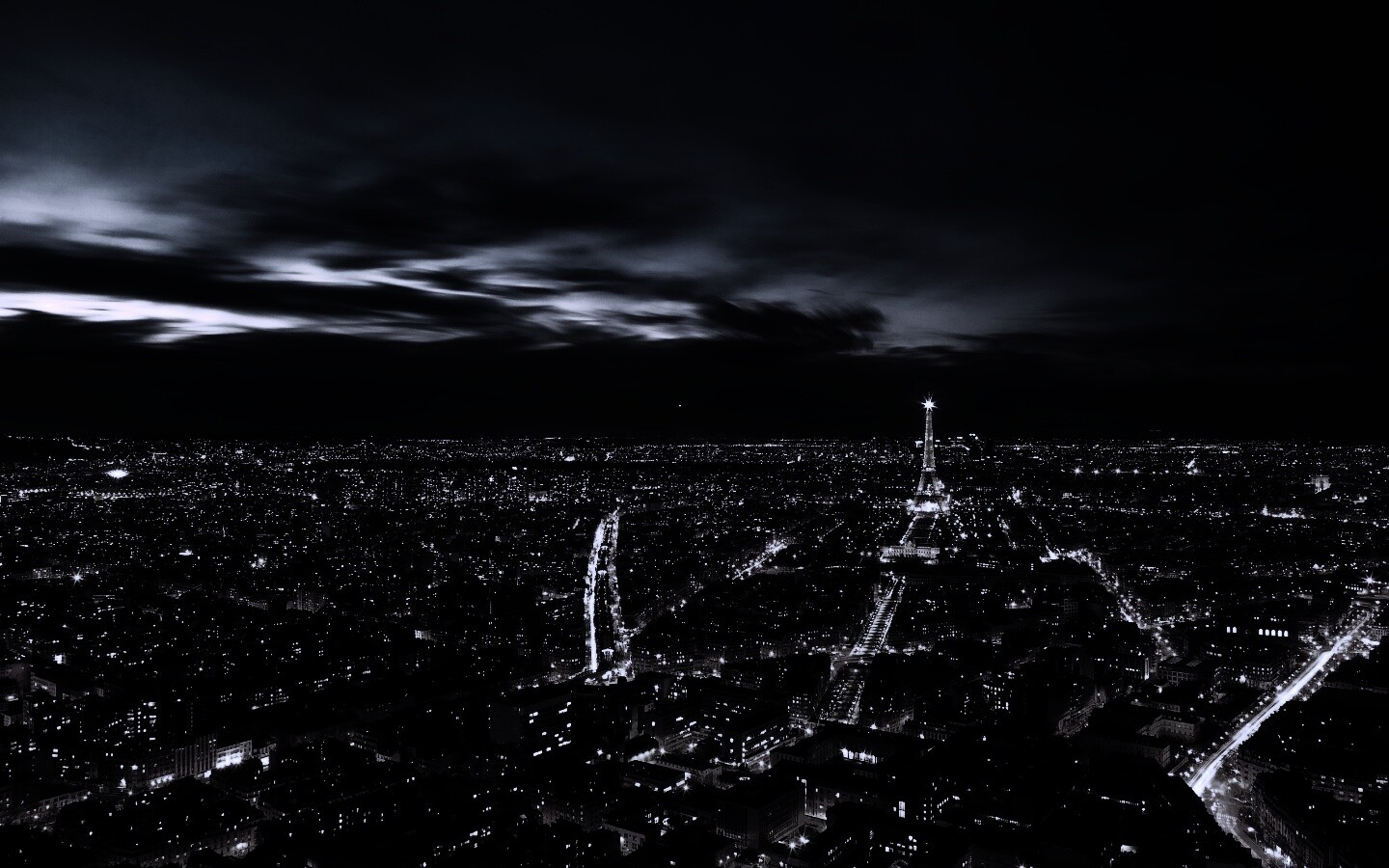 Вид на ночной Париж обои