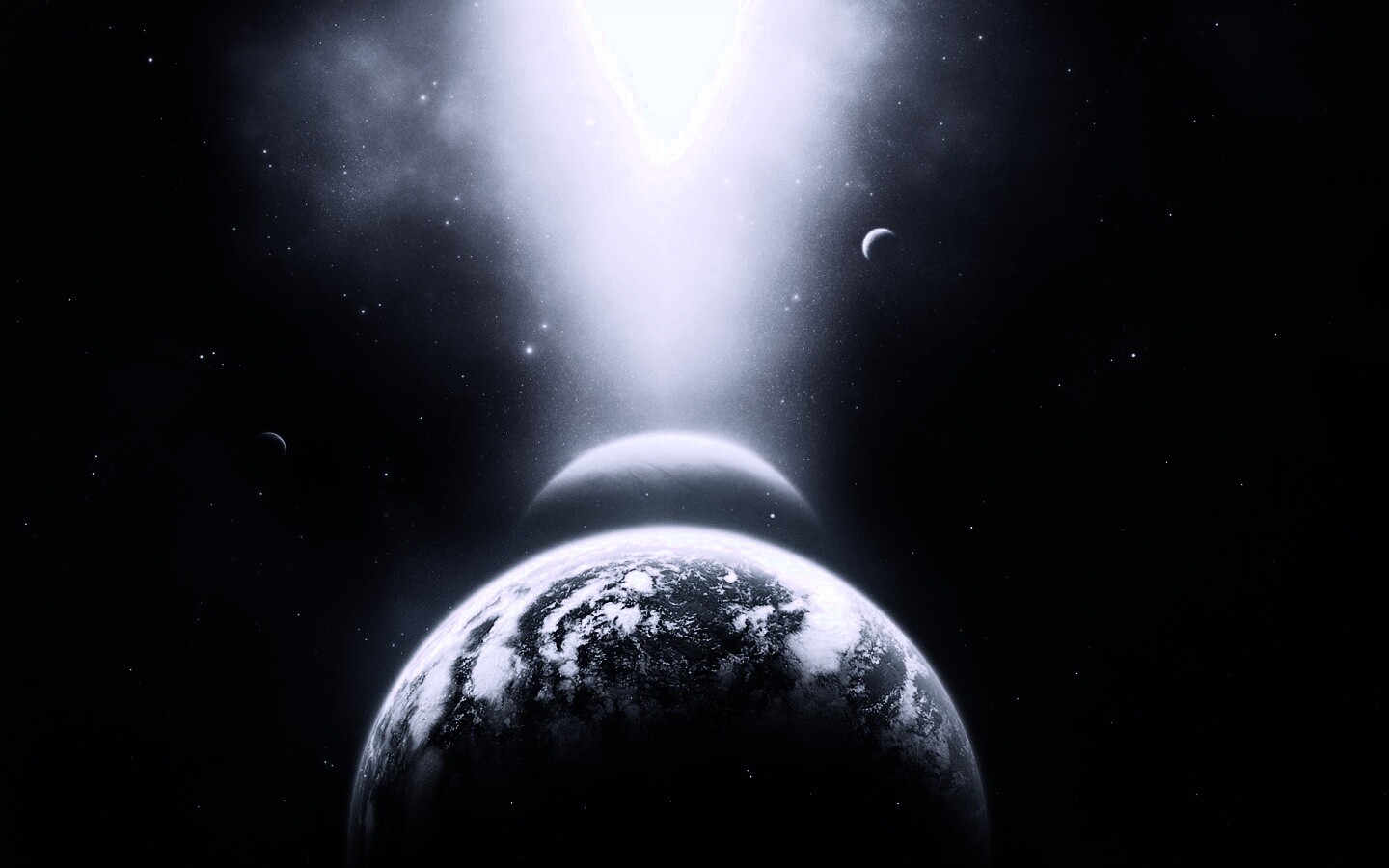 Свет звезды падает на планету обои