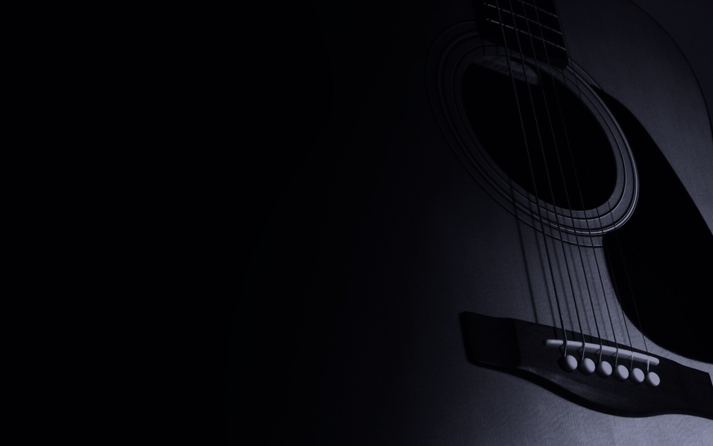 Акустическая гитара в синих тонах обои