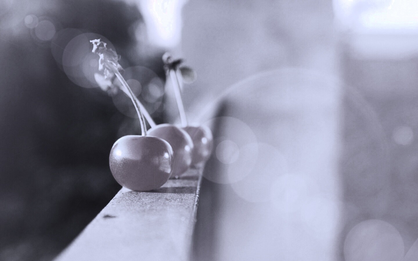 Вишенки на перилах обои