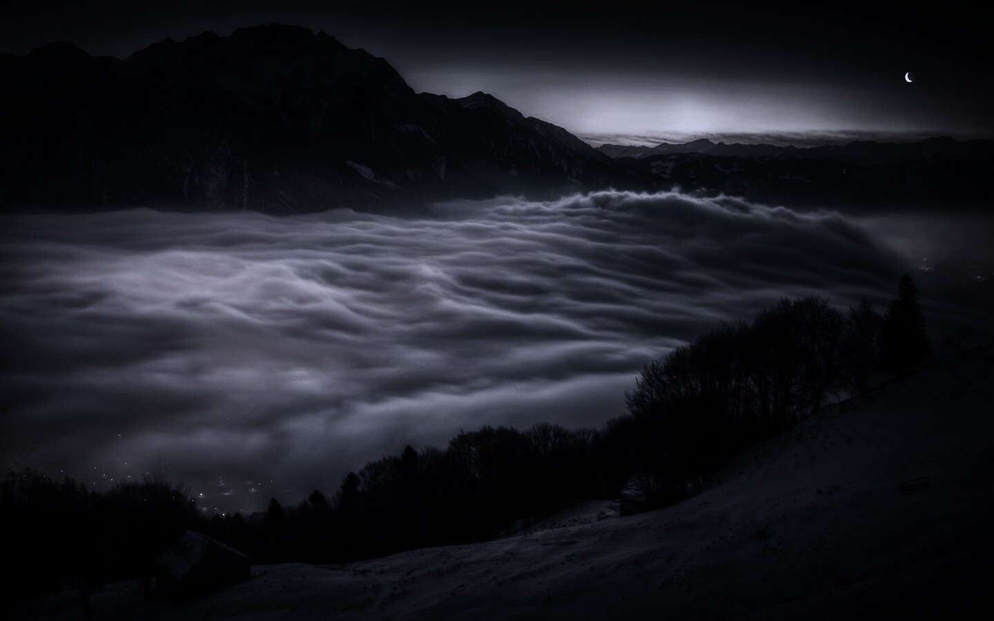 Туман в долине обои