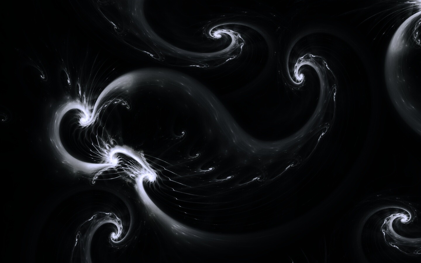 Спиральные абстрактные фракталы зеленого цвета обои