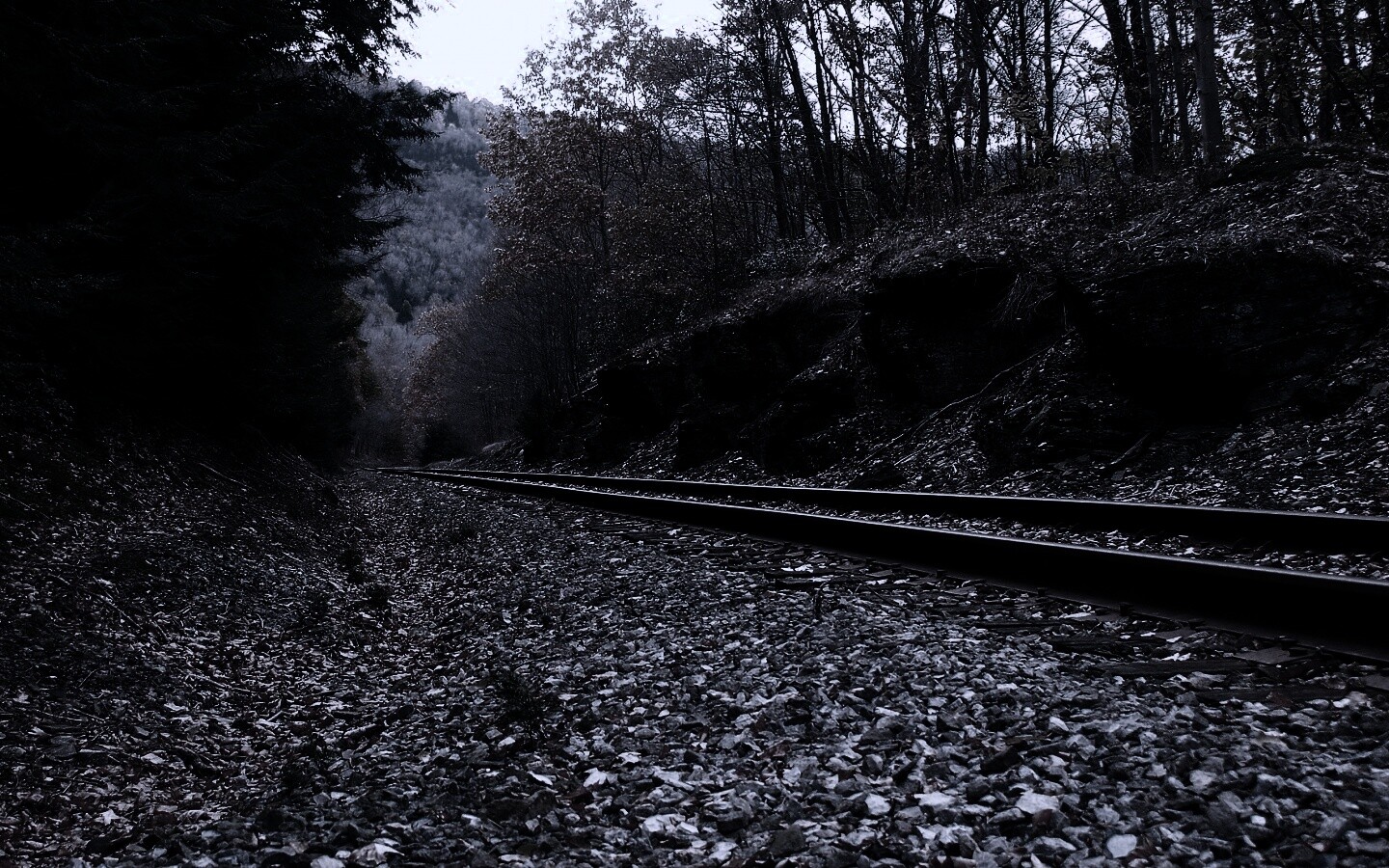 Железная дорога в скалистой местности обои