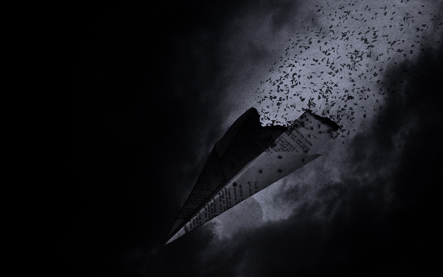 Крушение бумажного самолётика обои