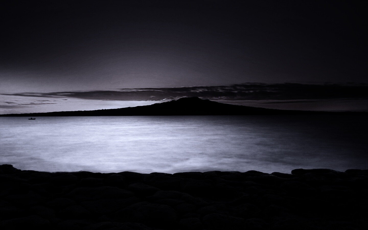 Закат за островом Рангитото обои