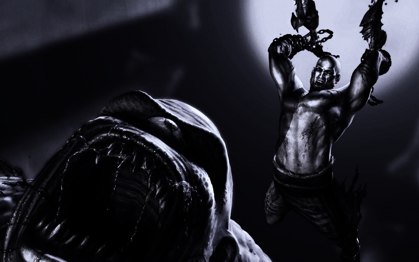 Кратос против монстра обои