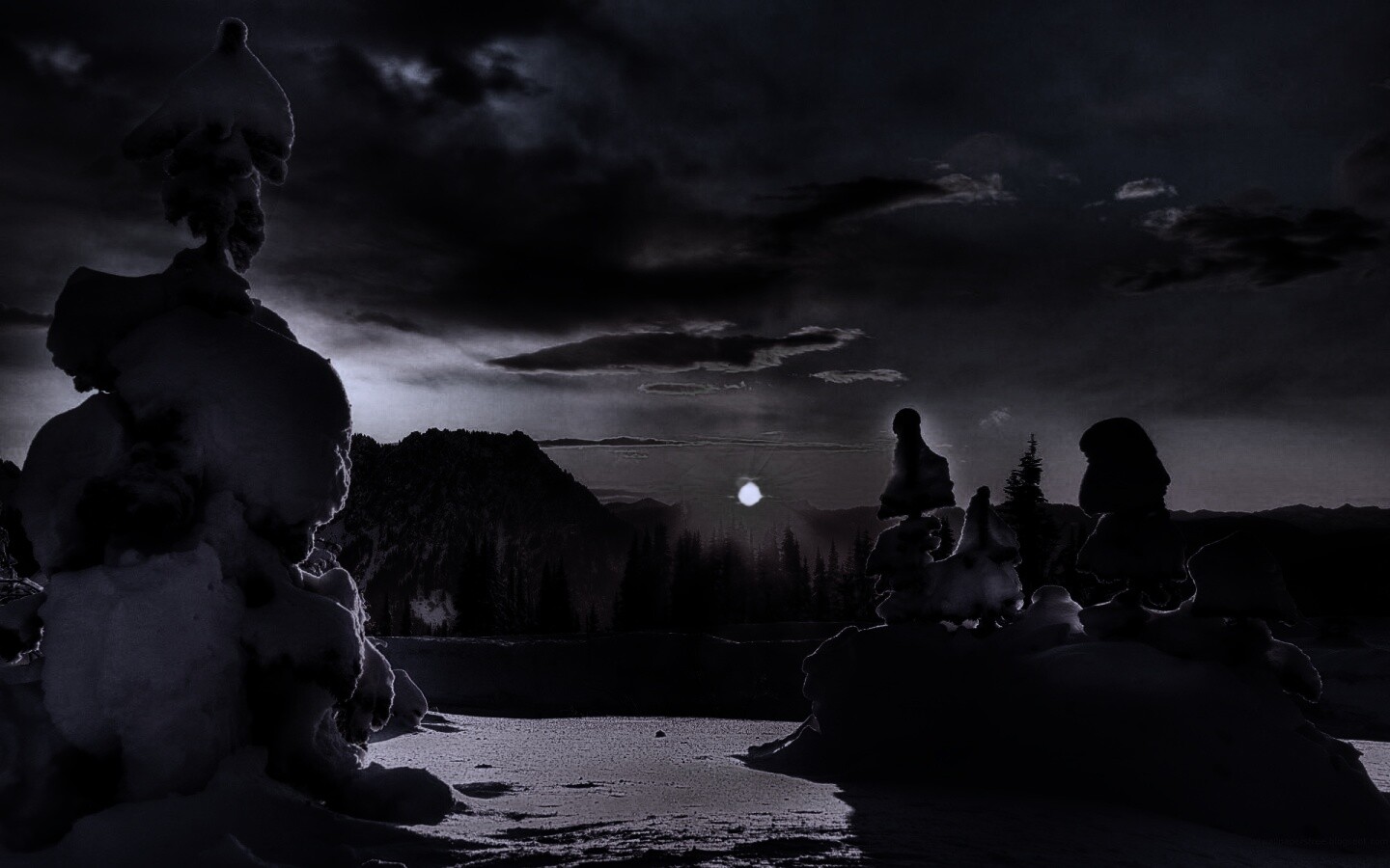 Зимнее солнце обои