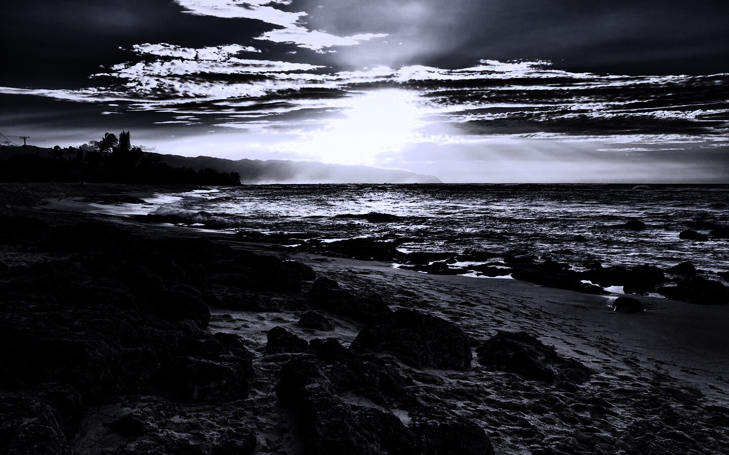 Закат на море обои