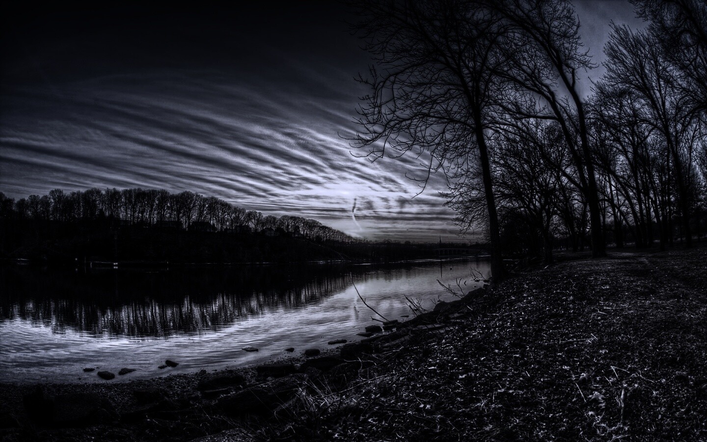 Осенний закат обои