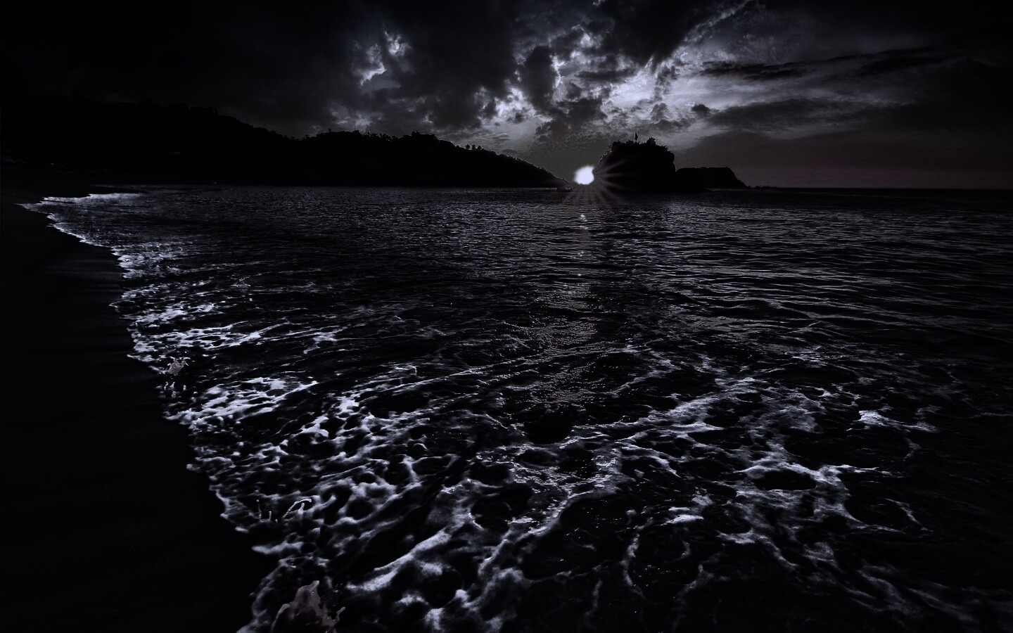 Закат в лагуне обои