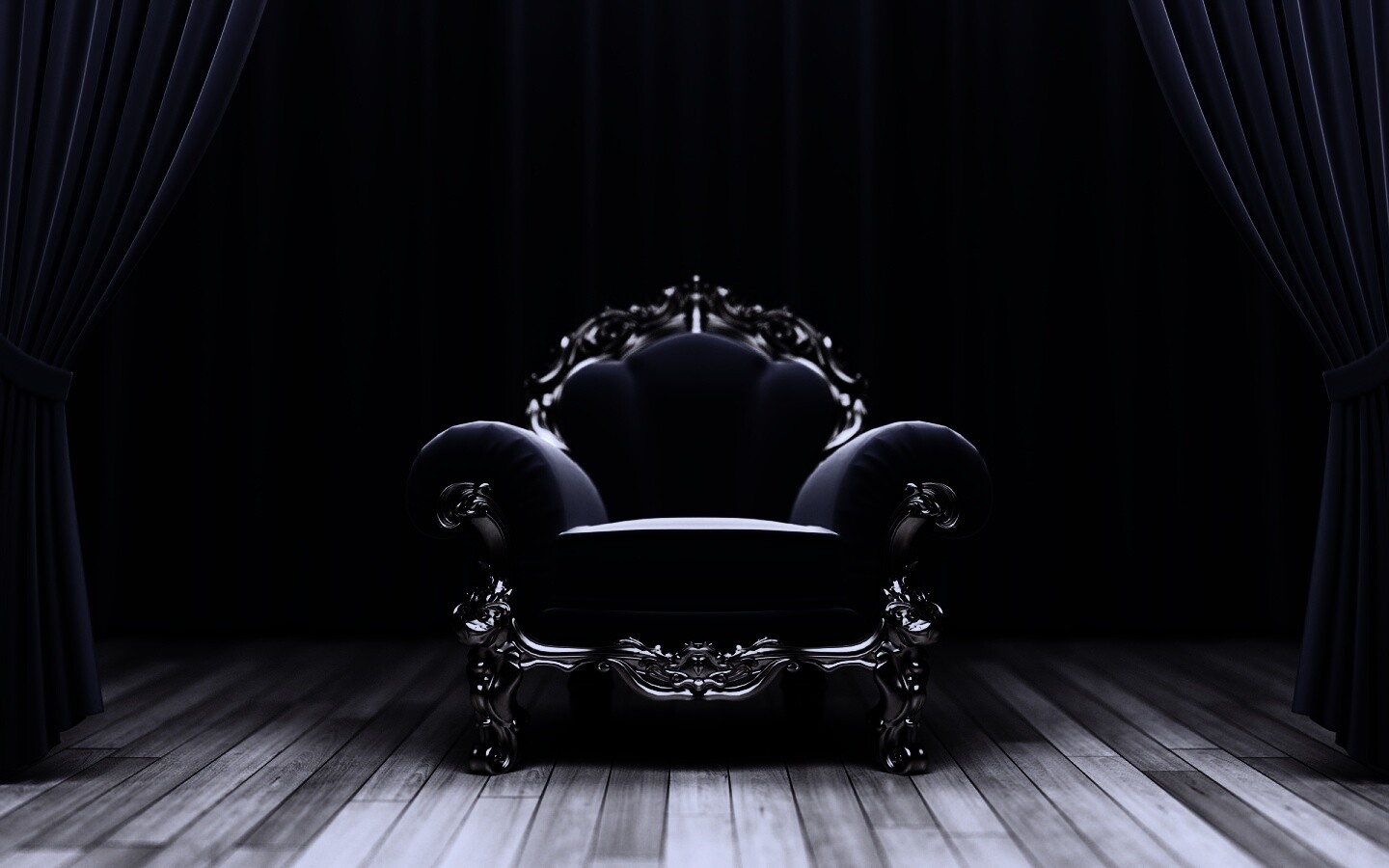 Королевское синее кресло обои