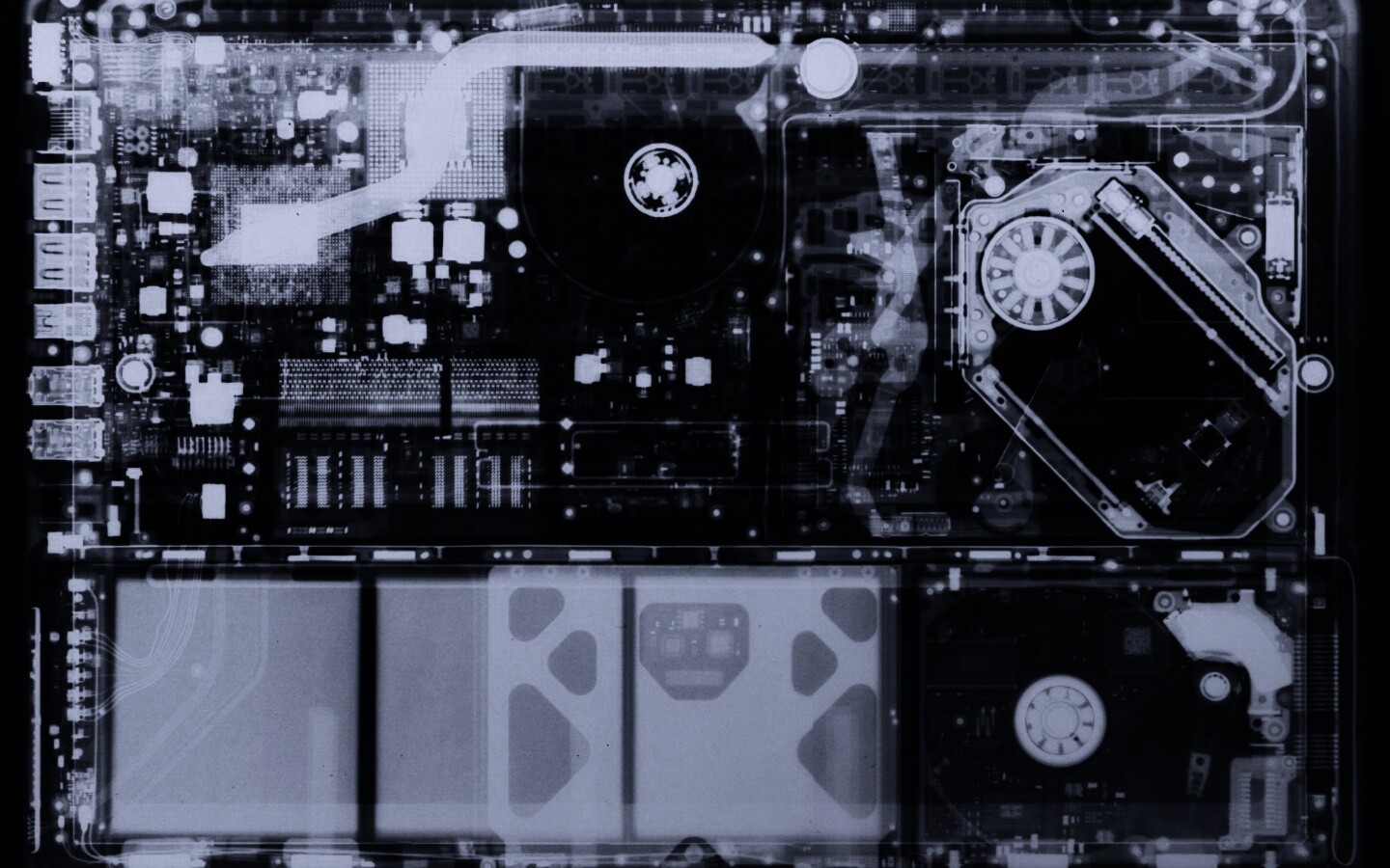 Рентгеновский снимок ноутбука обои