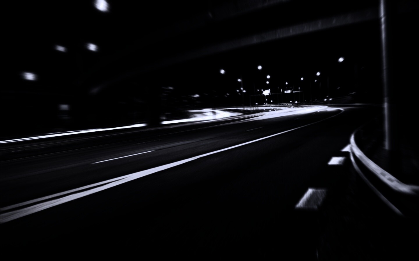 Дорога в ночном городе обои