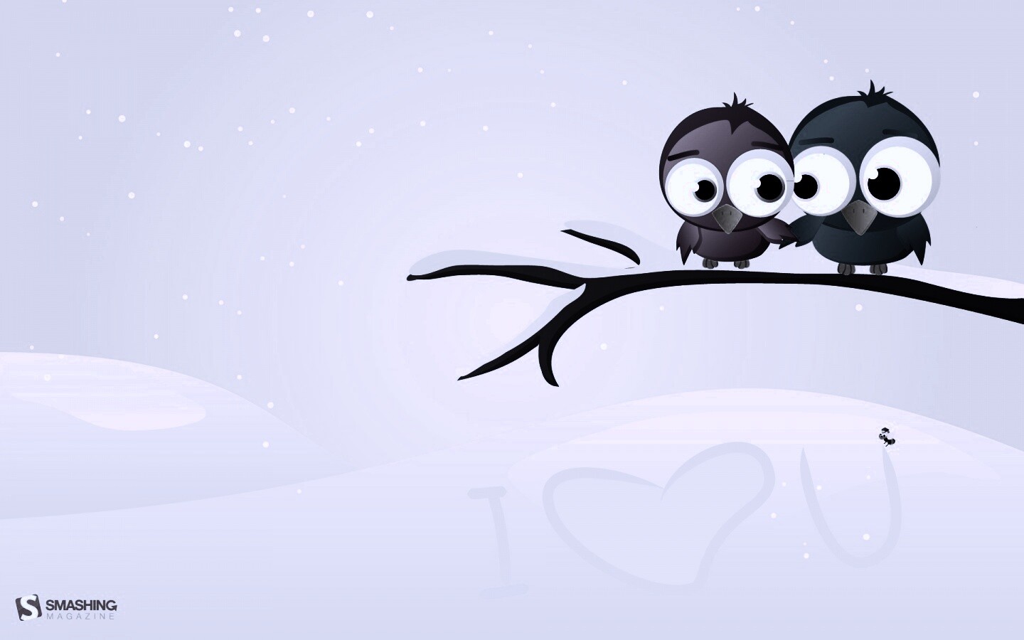 Две птички на ветке щебечут о любви обои