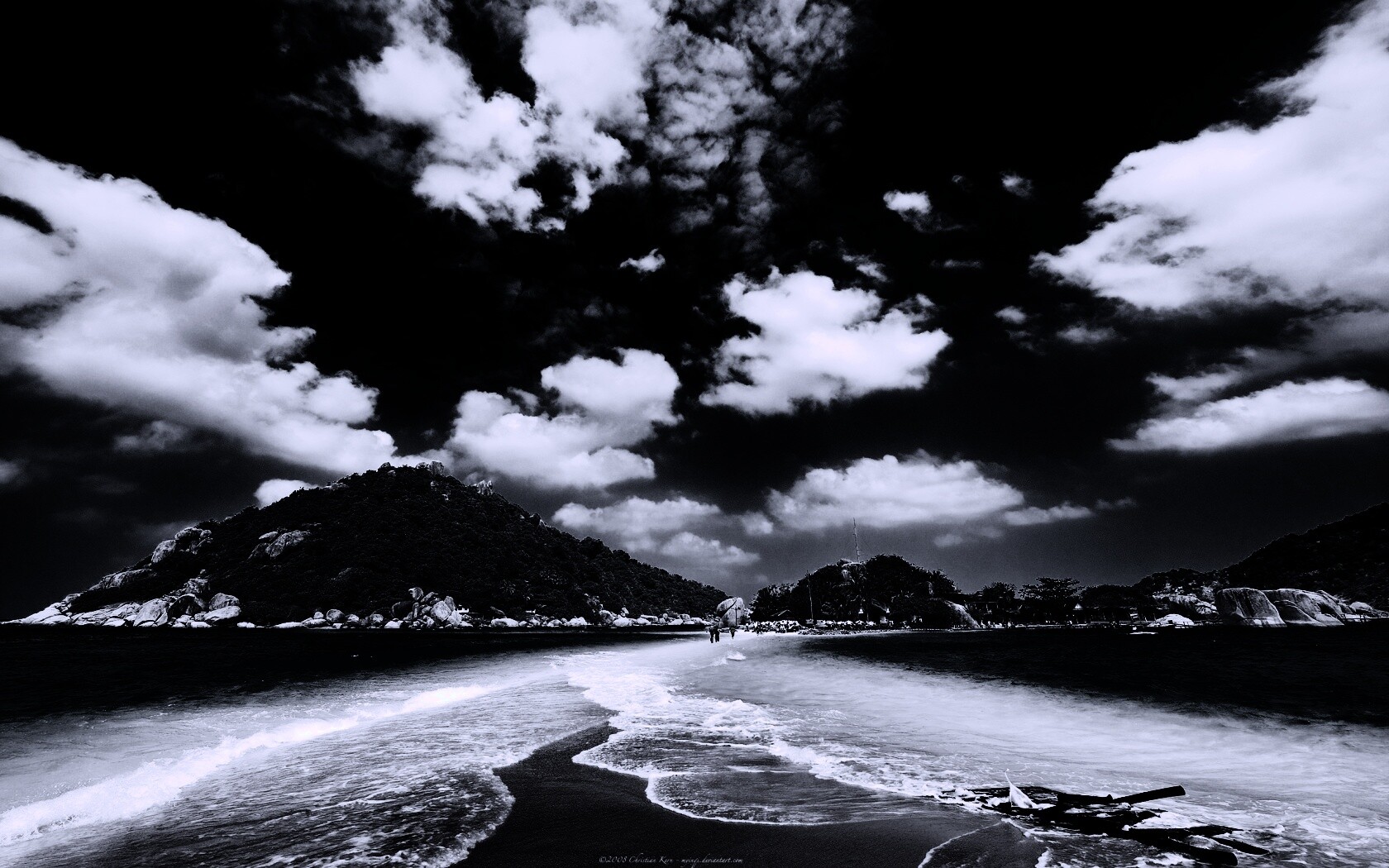 Двойное море обои