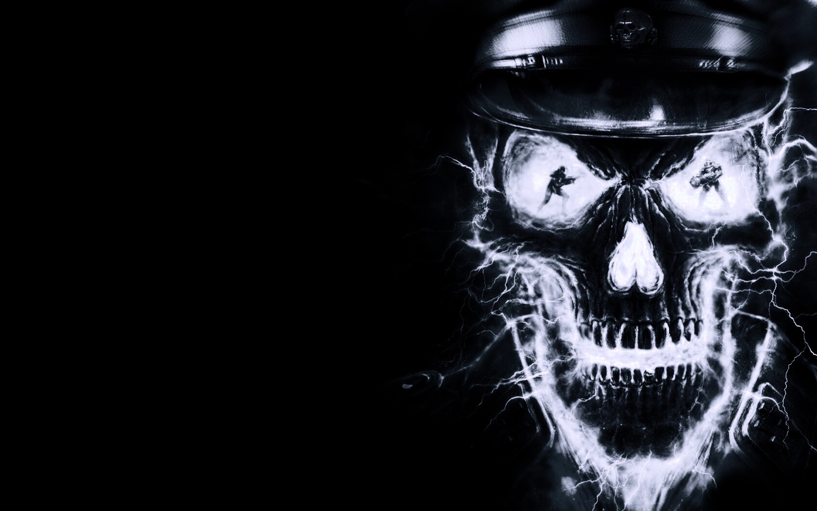 Череп из молний обои