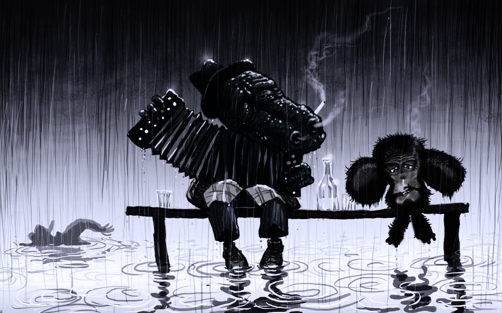 Гена и Чебурашка обои