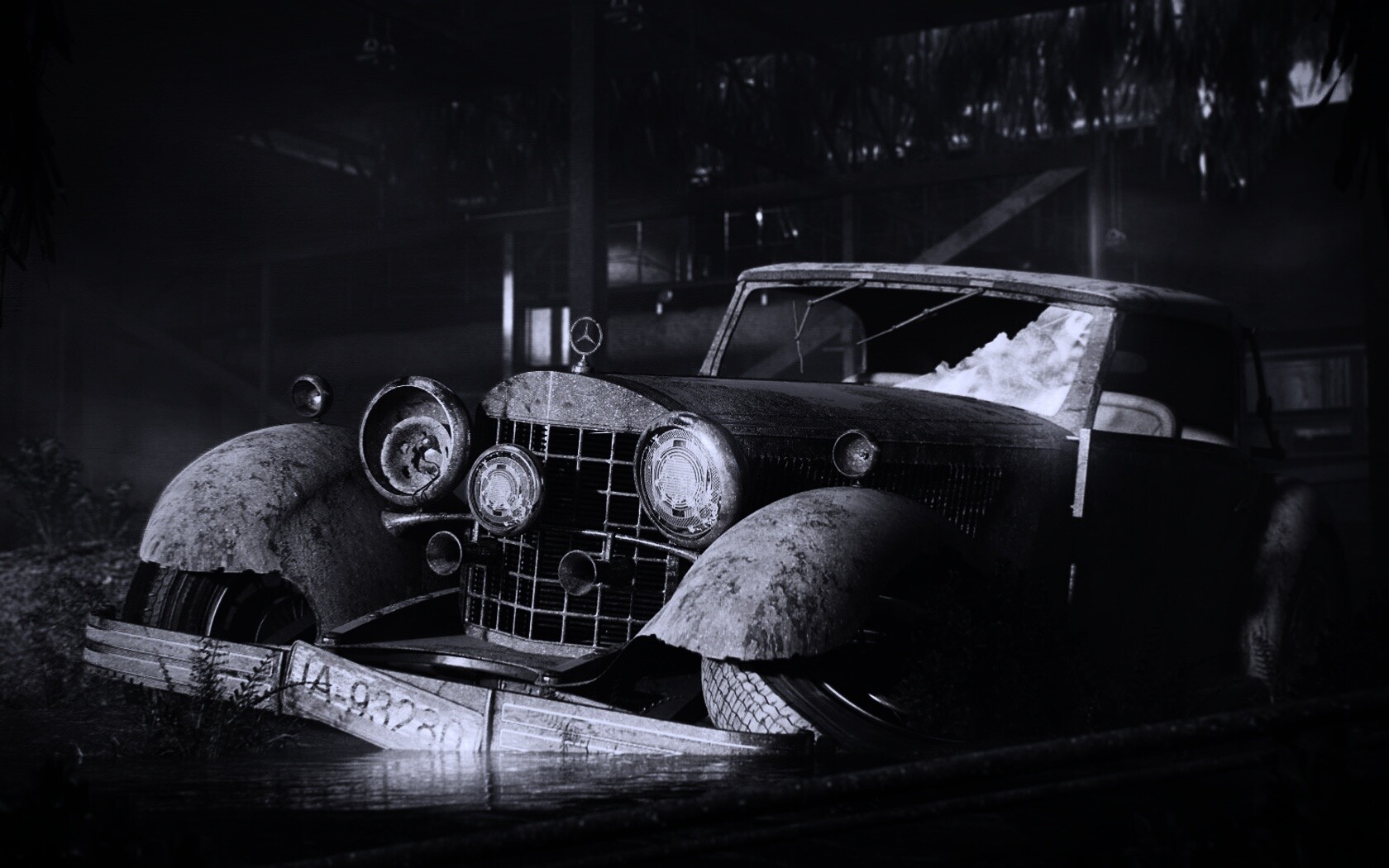 Гниющий ретро мерседес обои