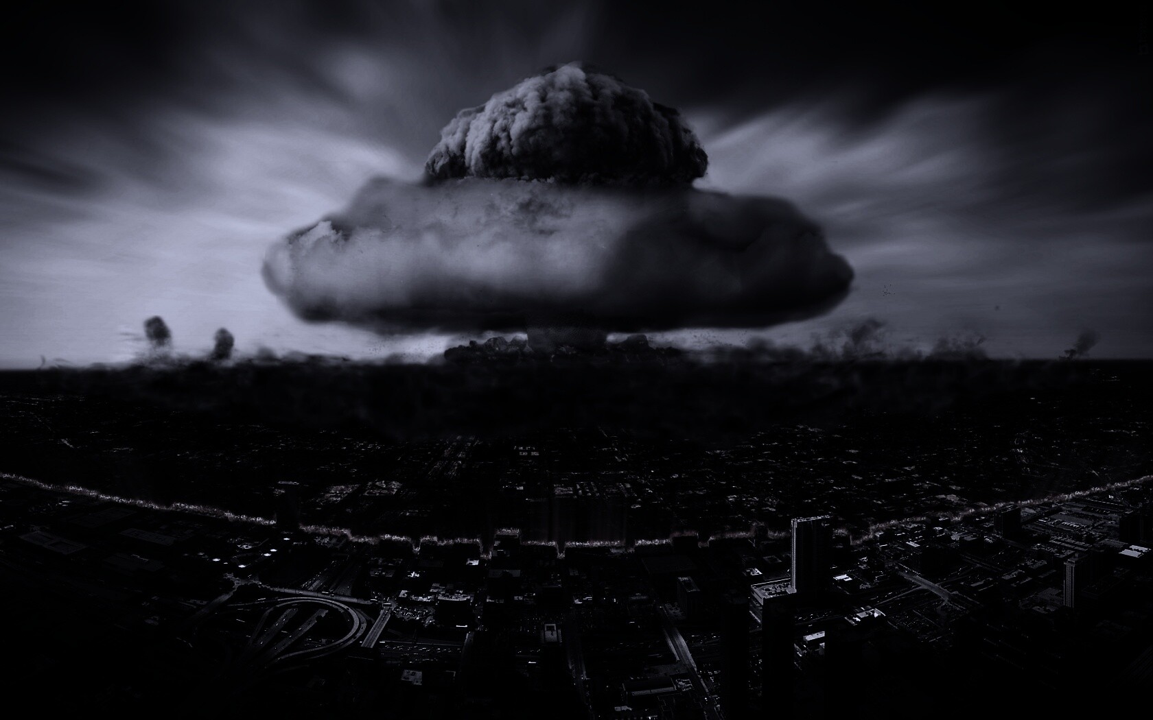 Ядерный взрыв в городе обои
