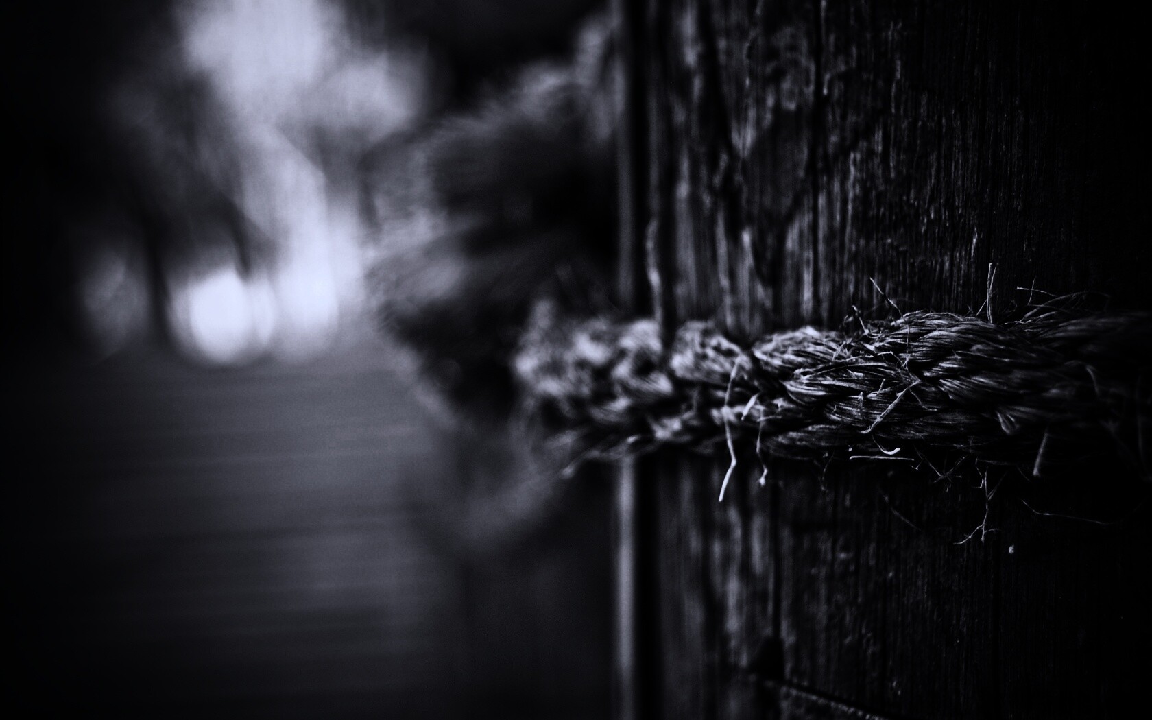 Веревка на деревянном столбе обои