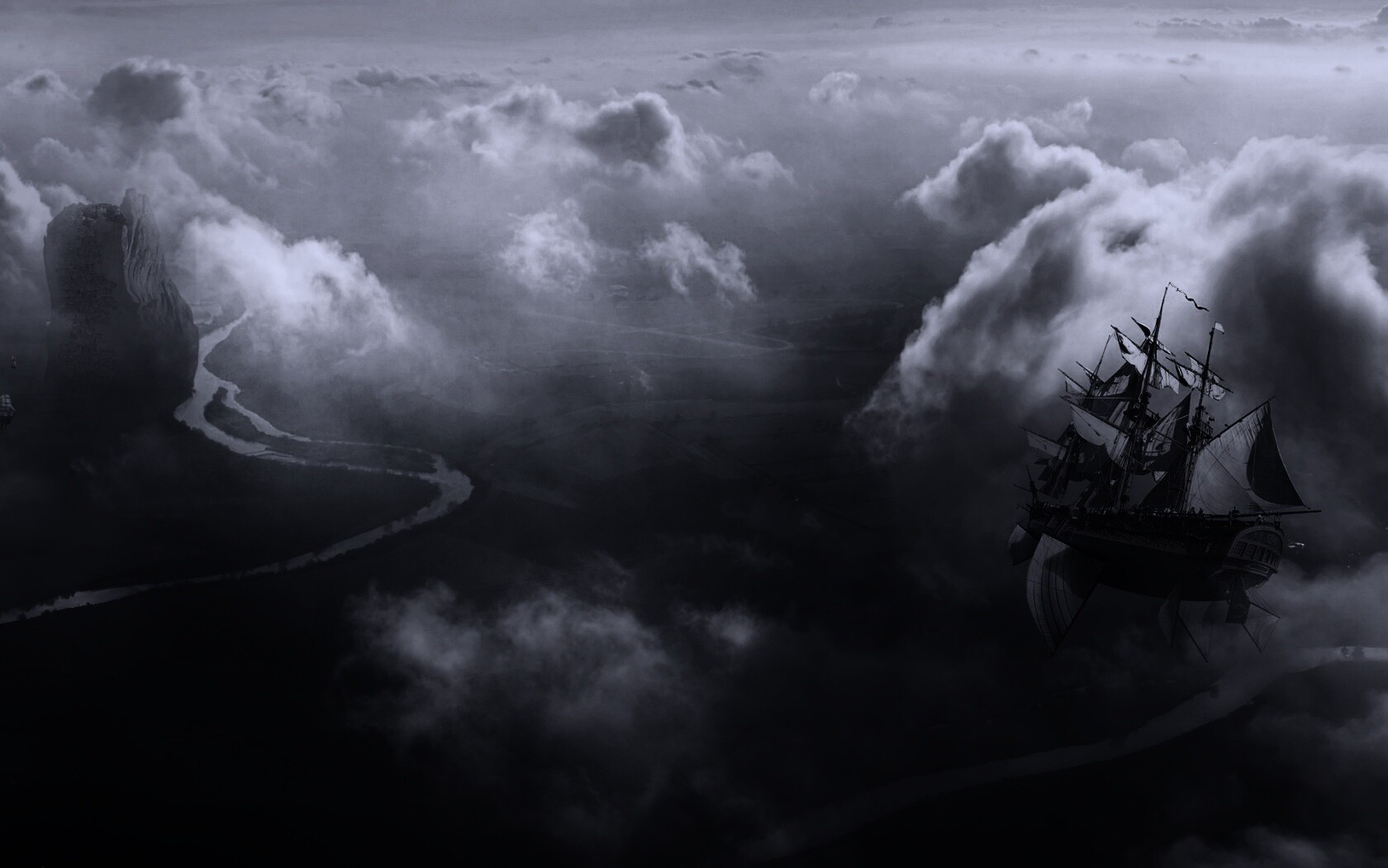 Летающий корабль обои