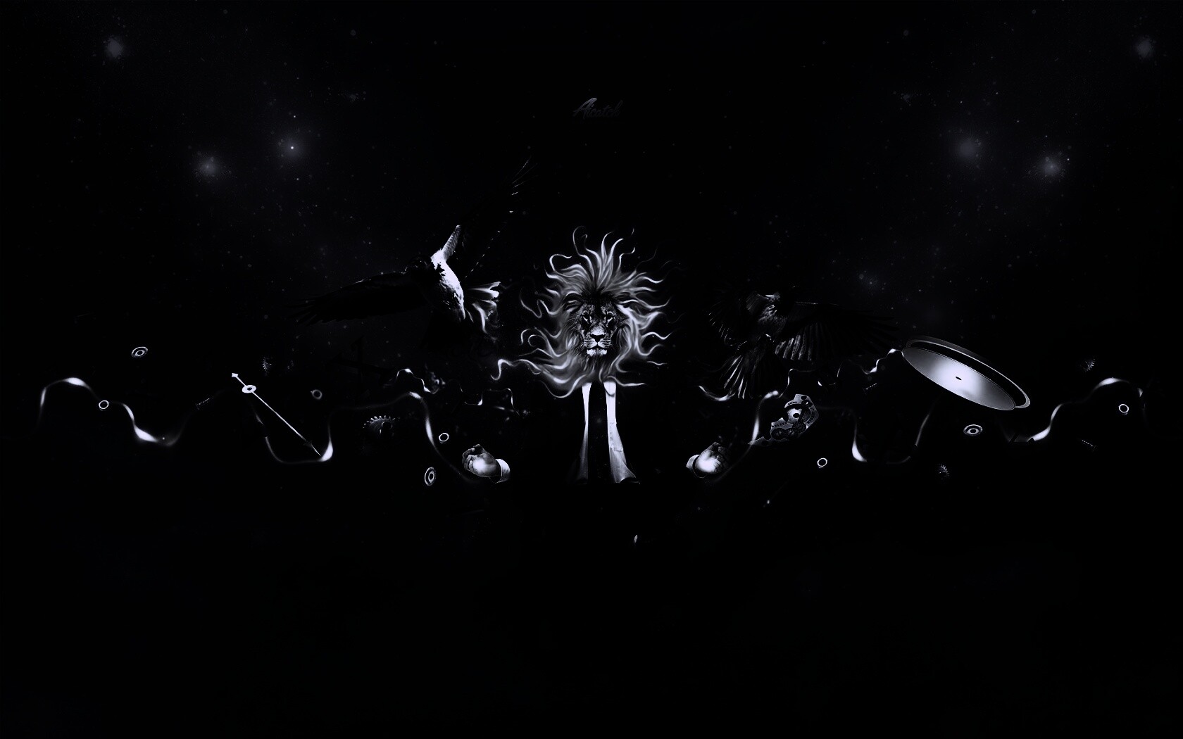 Мужчина с головой льва обои