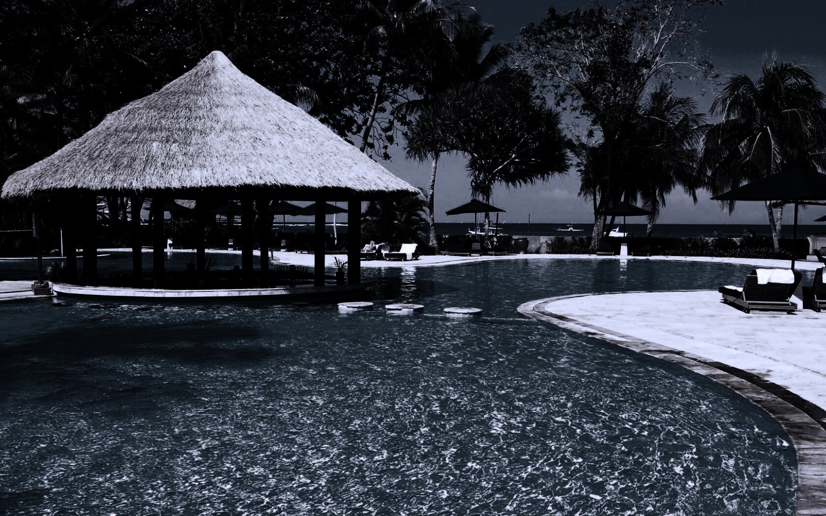 Бассейн отеля обои