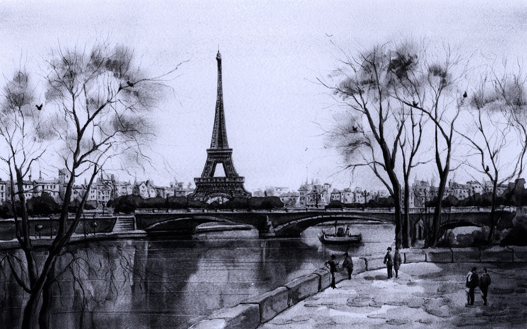 Рисунок Эйфелевой башни обои