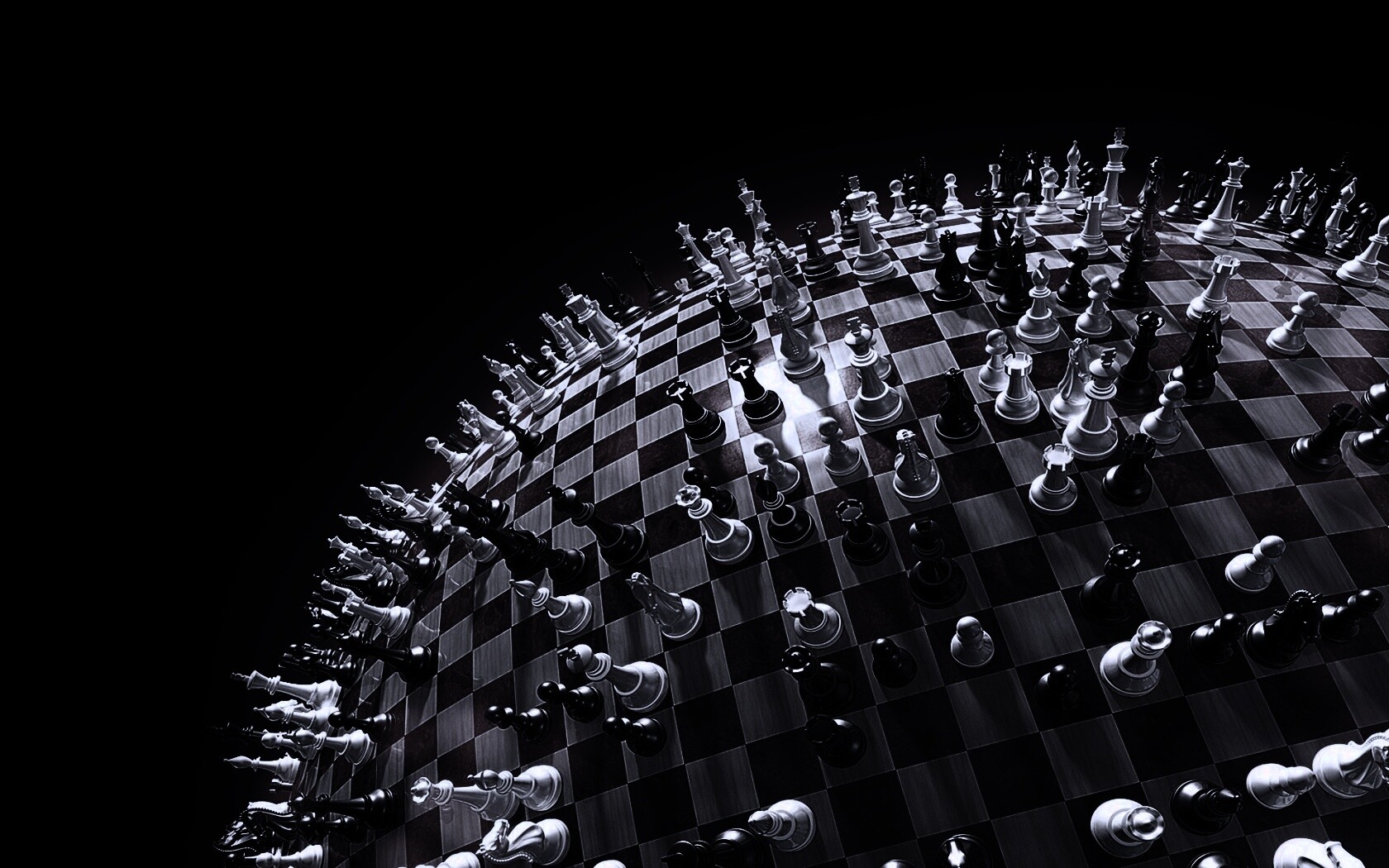 Сферическое шахматное поле обои