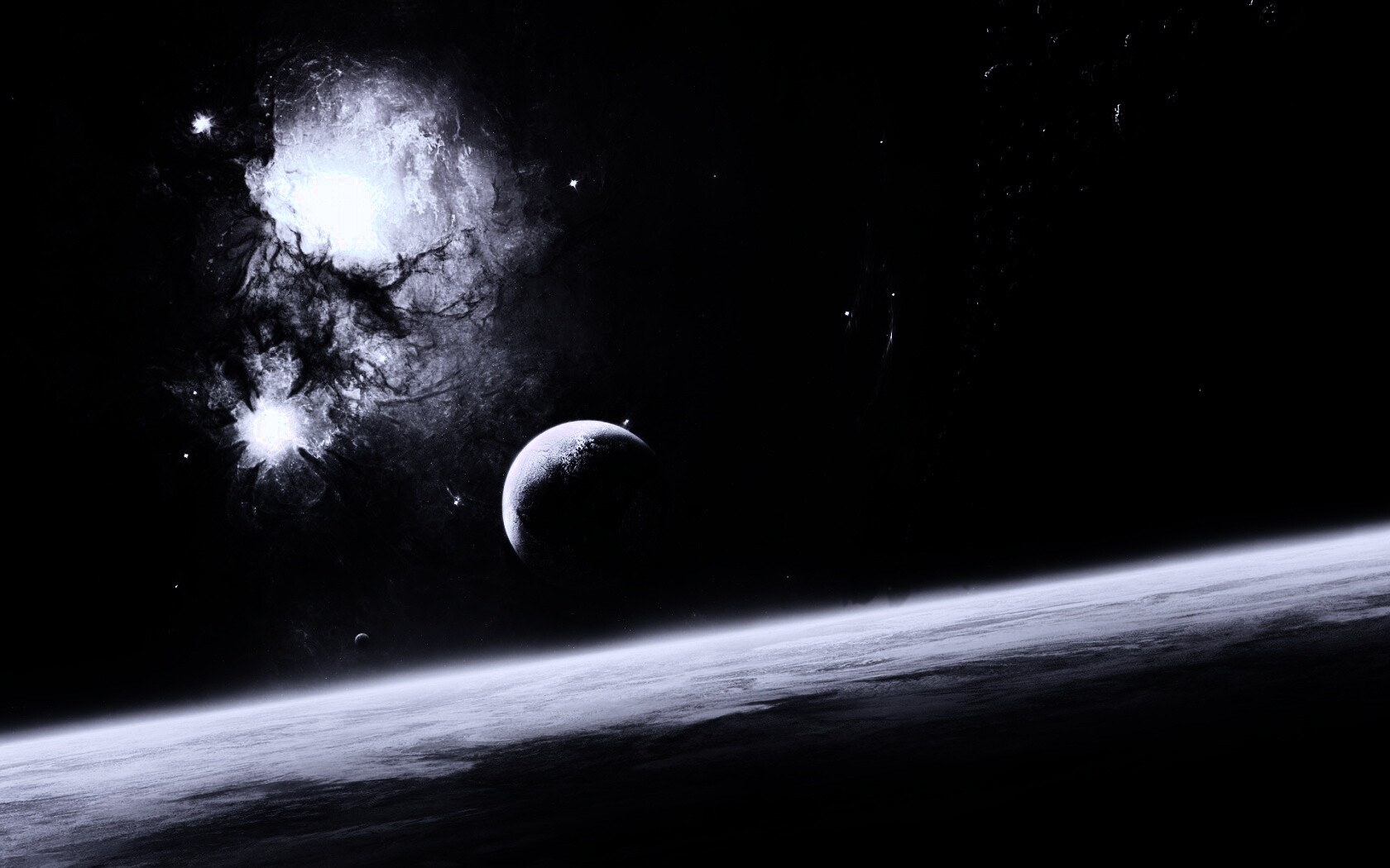 Черный космический туман обои