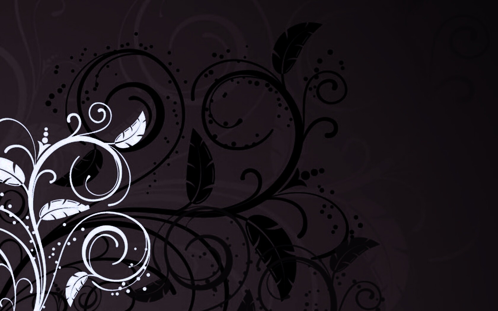 Черно-белые листики на красном фоне обои