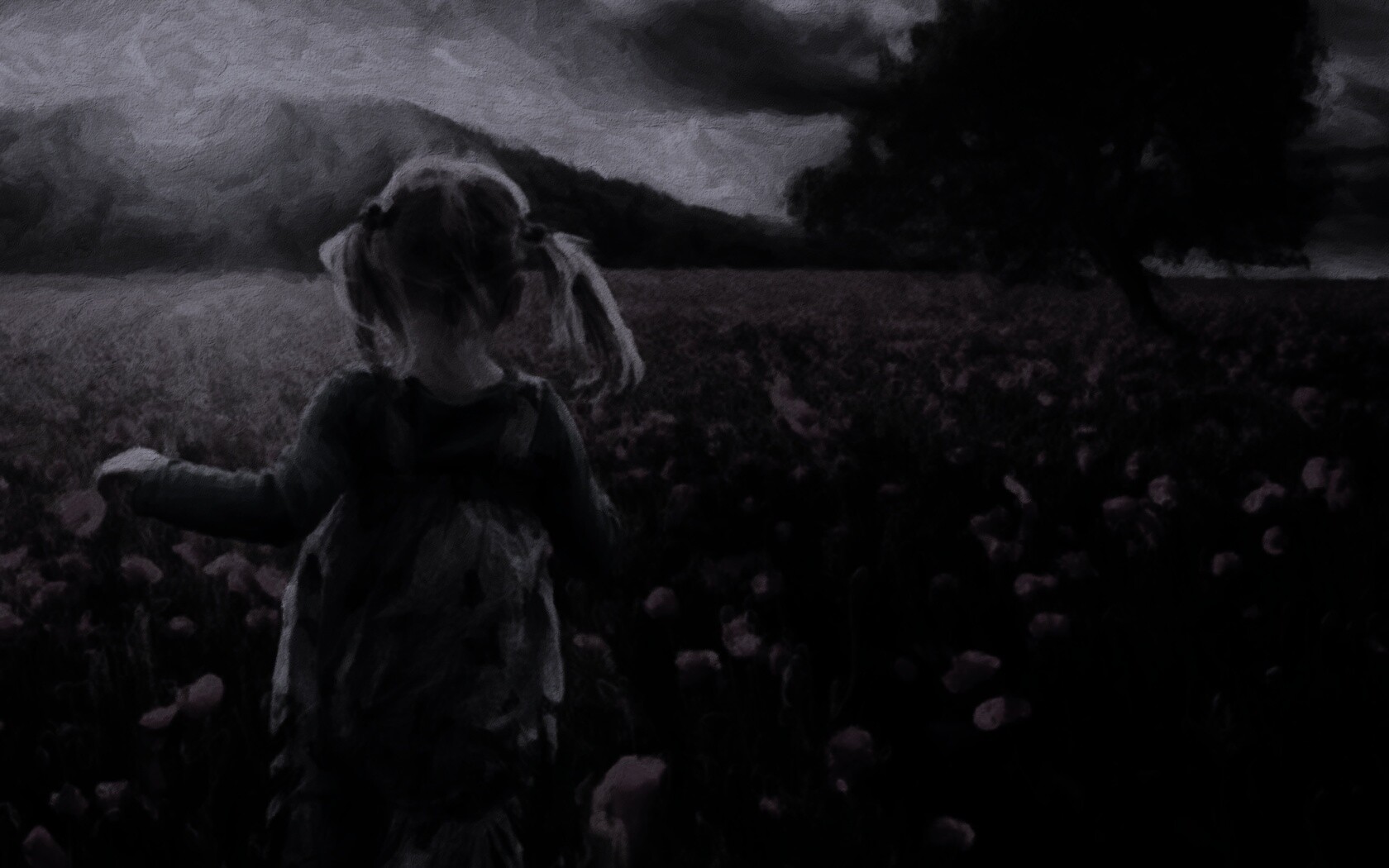 Девочка на маковом поле обои