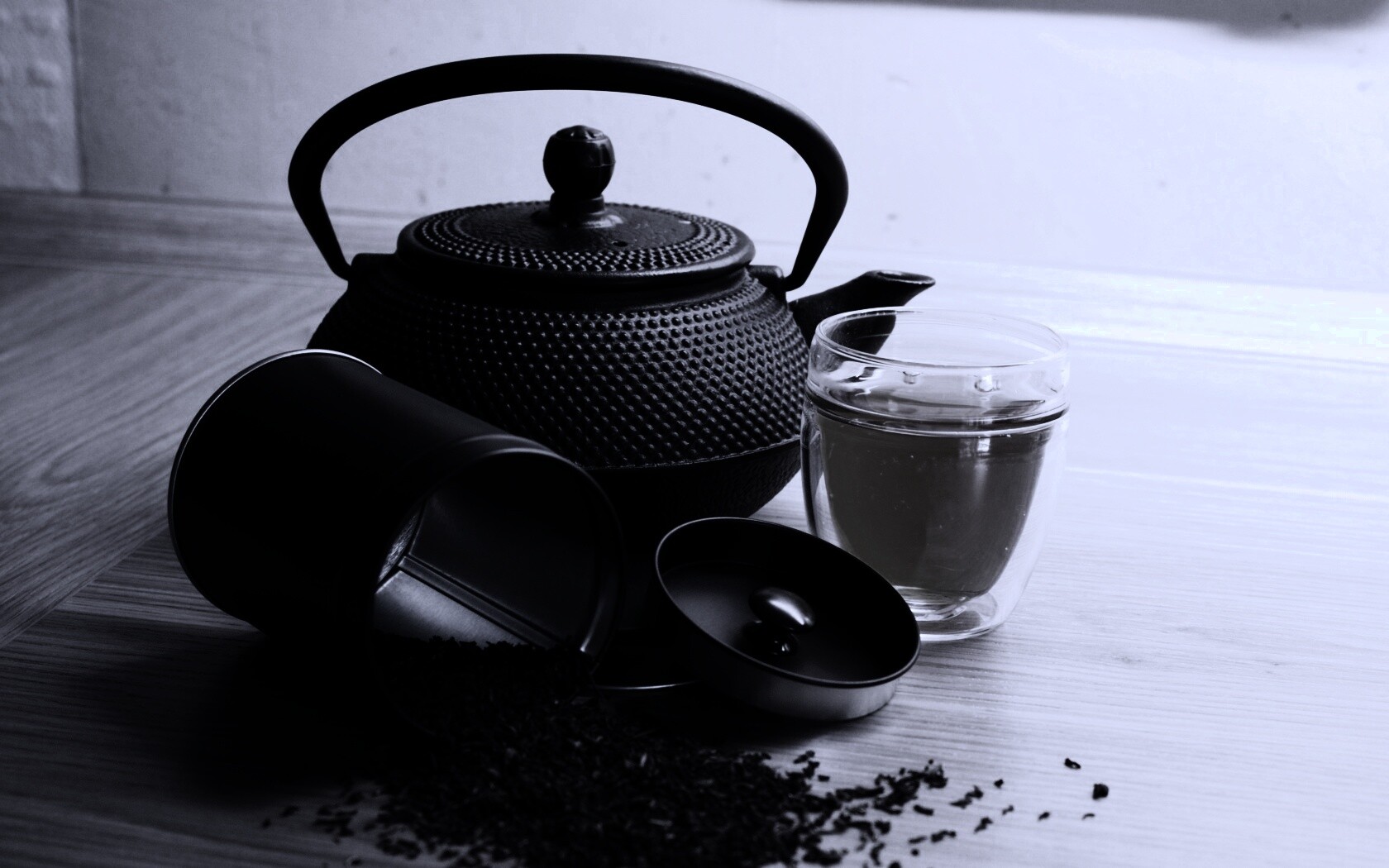 Черный чайный набор обои