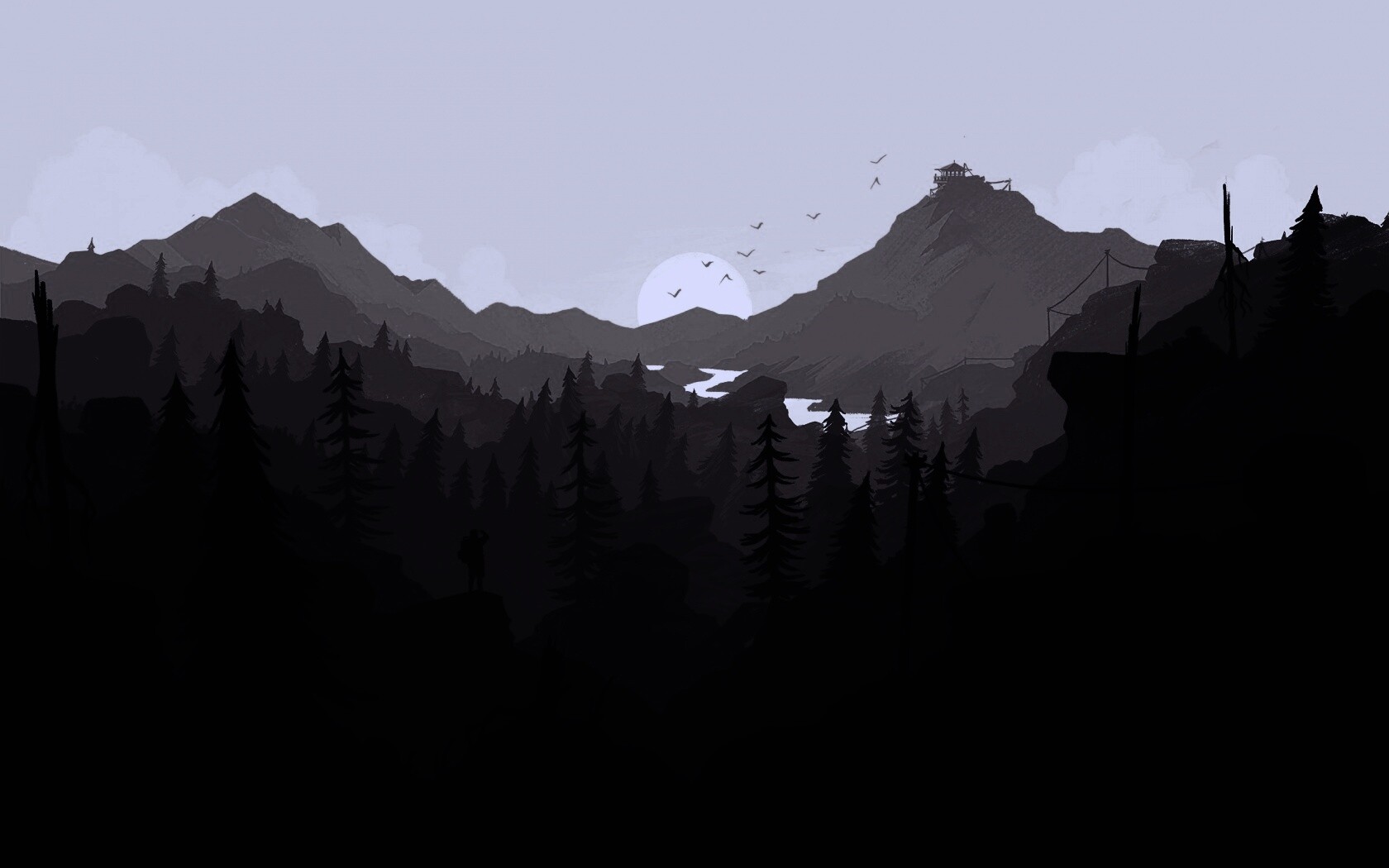 Красный Firewatch обои