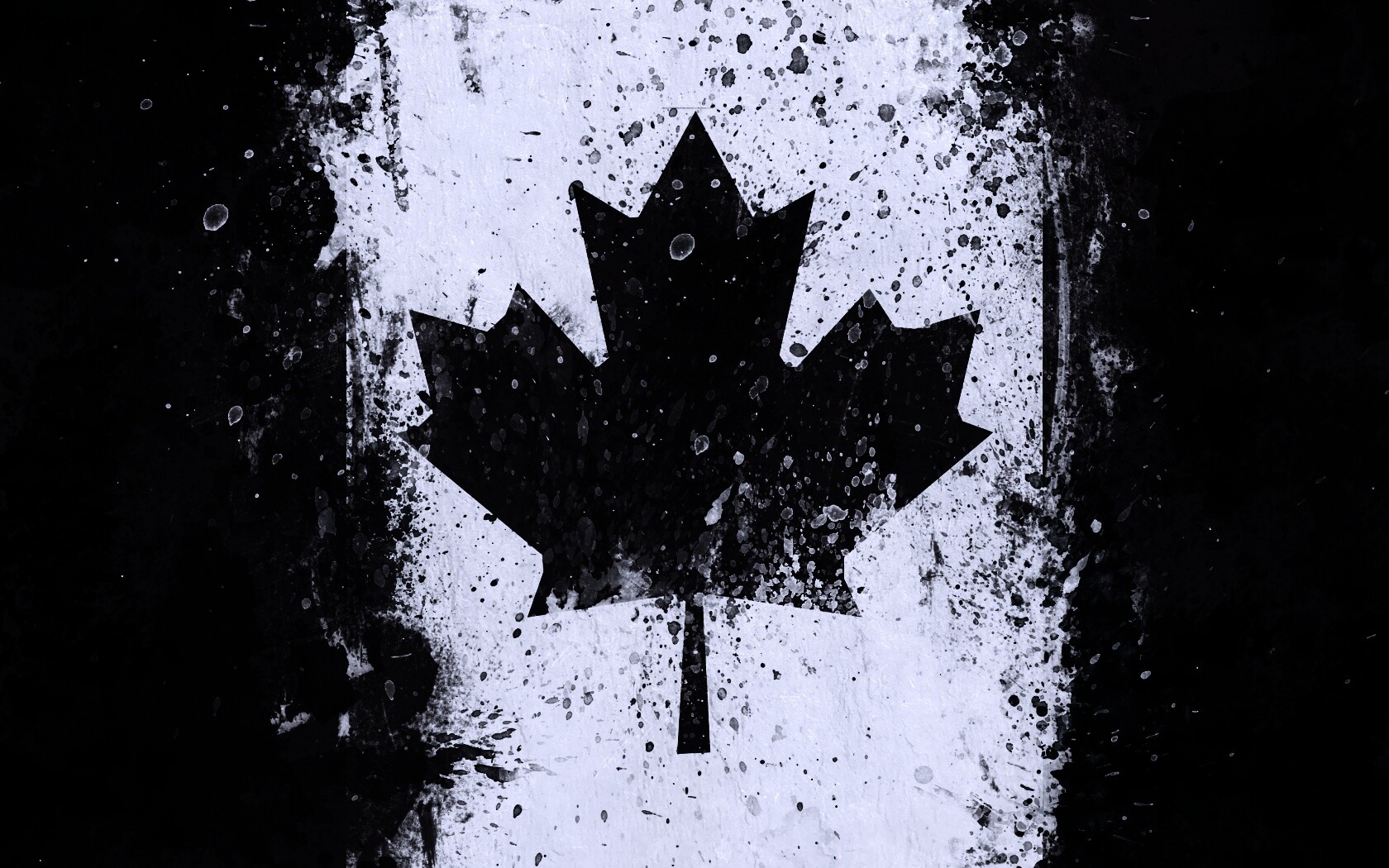 Флаг Канады нарисованный краской обои