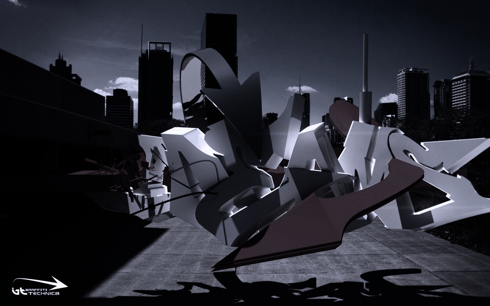 Трехмерное граффити обои